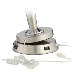 360 Lighting Modern Table Lamp With USB And AC Power Outlet Workstation Charging Base 24.5" High Brushed Nickel Droplet Living Room Desk Bedroom -Home Decoration GUEST 8e6da45d 7a10 4f3a 89c2 a74d22335ff4