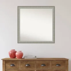 29" X 29" Non-Beveled Elegant Brushed Pewter Narrow Wall Mirror - Amanti Art 15 29" X 29" Non-Beveled Elegant Brushed Pewter Narrow Wall Mirror - Amanti Art -Home Decoration GUEST 8ea8492b 982a 44fe 9d63 174a93f9a7aa