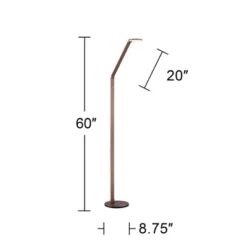 Possini Euro Design Magnum Modern Task Floor Lamp 61" Tall French Bronze Brown Metal LED Adjustable For Living Room Reading Bedroom Office House Home -Home Decoration GUEST 8f9282ea ef7d 4ebc 9c78 ebead13ea845