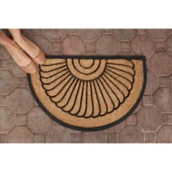 1'5" X 2'5" Shell Half-Circle Indoor/Outdoor Recycled Rubber/Coir Doormat Natural/Black - Entryways 8 1'5" X 2'5" Shell Half-Circle Indoor/Outdoor Recycled Rubber/Coir Doormat Natural/Black - Entryways -Home Decoration GUEST 90b9fd71 407d 4ff6 bf0f 62cdcd68576c