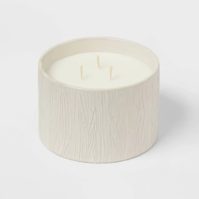 Textured Straight Side Ceramic Warm Cider & Cinnamon Candle White - Threshold™ 4 Textured Straight Side Ceramic Warm Cider & Cinnamon Candle White - Threshold™ - Image 3