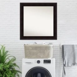 32" X 32" Non-Beveled Portico Espresso Wood Bathroom Wall Mirror - Amanti Art -Home Decoration GUEST 916bb6e9 c678 465e b589 3673d06100c9