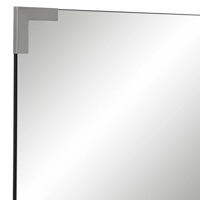 Noble Park Slynia Rectangular Vanity Decorative Wall Mirror Modern Silver Metal Corner 27" Wide For Bathroom Bedroom Living Room Home Office Entryway 4 Noble Park Slynia Rectangular Vanity Decorative Wall Mirror Modern Silver Metal Corner 27" Wide For Bathroom Bedroom Living Room Home Office Entryway - Image 2