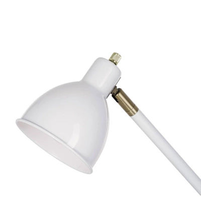 23" Mid-Century Adjustable Metal Desk Lamp With Power Outlet White - Cresswell Lighting 3 23" Mid-Century Adjustable Metal Desk Lamp With Power Outlet White - Cresswell Lighting
