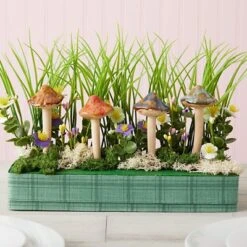 4-Pack Of Outdoor Miniature Ceramic Mushrooms For Garden Planter Decorations, Fairy Figurines For Pots, Outside, Yard, Plant Decor, 5 Inches In Height -Home Decoration GUEST 97a85464 c95e 4be3 8c3f eb303ea65c3d