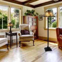 Hastings Home Tiffany-Style Dual Light LED Floor Lamp -Home Decoration GUEST 97b4f233 f542 4094 946d 2ce1171131ef