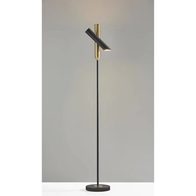 LED Vega Torchiere Black/Brass (Includes LED Light Bulb) - Adesso 6 LED Vega Torchiere Black/Brass (Includes LED Light Bulb) - Adesso - Image 4
