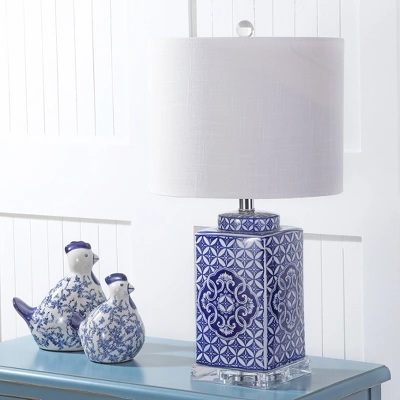 23" Choi Chinoiserie Table Lamp (Includes LED Light Bulb) Blue - JONATHAN Y 4 23" Choi Chinoiserie Table Lamp (Includes LED Light Bulb) Blue - JONATHAN Y - Image 2