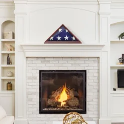 Reminded Memorial Veteran American Flag Display Case - Solid Wood Cherry Finish -Home Decoration GUEST 9c5b9238 22da 4fb5 8ad6 245bcdfa469f