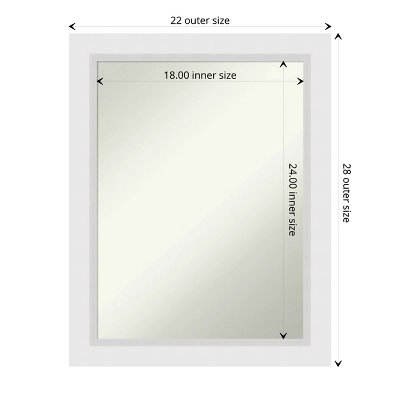 Amanti Art Blanco White Non-Beveled Wood Bathroom Wall Mirror 5 Amanti Art Blanco White Non-Beveled Wood Bathroom Wall Mirror - Image 3