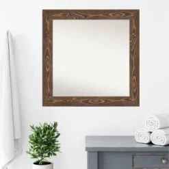 32" X 32" Non-Beveled Bridge Wood Bathroom Wall Mirror Brown - Amanti Art 16 32" X 32" Non-Beveled Bridge Wood Bathroom Wall Mirror Brown - Amanti Art -Home Decoration GUEST a0bc21da 76be 4181 b0d6 6df0547aa253