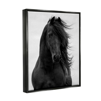Stupell Industries Black Stallion Horse Portrait Soft Grey Sky Photography 4 Stupell Industries Black Stallion Horse Portrait Soft Grey Sky Photography - Image 2