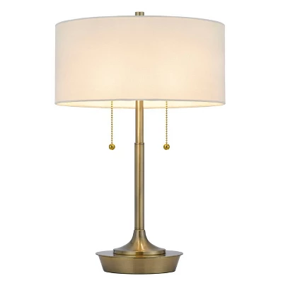 Metal Twin Pull Contemporary Table Lamp Antique Brass - Cal Lighting 4 Metal Twin Pull Contemporary Table Lamp Antique Brass - Cal Lighting - Image 2