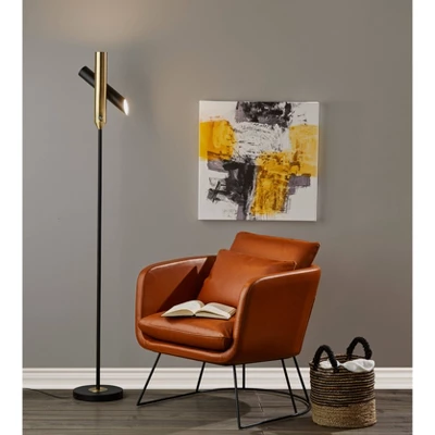 LED Vega Torchiere Black/Brass (Includes LED Light Bulb) - Adesso 3 LED Vega Torchiere Black/Brass (Includes LED Light Bulb) - Adesso