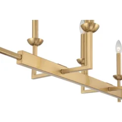 Possini Euro Design Kime Gold Linear Pendant Chandelier 50" Wide Modern 8-Light Fixture For Dining Room House Foyer Kitchen Island Entryway Bedroom -Home Decoration GUEST a21e332e 6462 4fc2 96e1 8135f9c17571