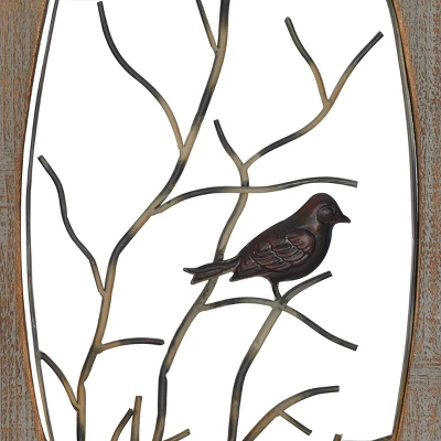 Set Of 2 Wood Bird Wall Decors With Tree Branches Brown - Olivia & May 6 Set Of 2 Wood Bird Wall Decors With Tree Branches Brown - Olivia & May - Image 4