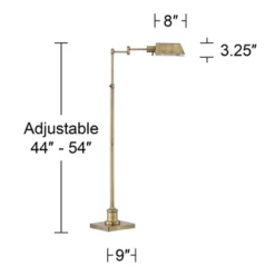 Regency Hill Jenson Traditional Pharmacy Floor Lamp With Black Riser 54" Tall Aged Brass Adjustable Swing Arm Metal Shade For Living Room Reading -Home Decoration GUEST a33a77b1 27ce 4468 8e6f bf18331fb548