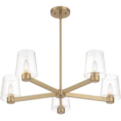 Possini Euro Design Satiny Gold Pendant Chandelier 27 1/4" Wide Modern Clear Glass Shades 5-Light Fixture For Dining Room House 12 Possini Euro Design Satiny Gold Pendant Chandelier 27 1/4" Wide Modern Clear Glass Shades 5-Light Fixture For Dining Room House -Home Decoration GUEST a443d5f5 767c 4c37 a91a f474f232968b