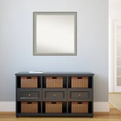 29" X 29" Non-Beveled Elegant Brushed Pewter Narrow Wall Mirror - Amanti Art 13 29" X 29" Non-Beveled Elegant Brushed Pewter Narrow Wall Mirror - Amanti Art -Home Decoration GUEST a455c509 afe9 49c1 be3a 06f528d45c2b