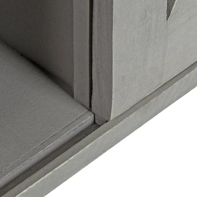 18" X 8" X 20" Decorative Farmhouse Cabinet With Barn Door And 3 Knobs Gray - Kate & Laurel All Things Decor 5 18" X 8" X 20" Decorative Farmhouse Cabinet With Barn Door And 3 Knobs Gray - Kate & Laurel All Things Decor - Image 3