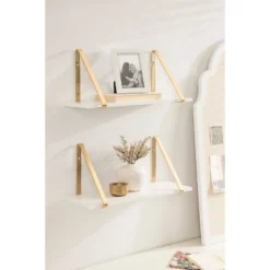 2pk 18" Soloman Wooden Shelves With Brackets White - Kate & Laurel All Things Decor -Home Decoration GUEST a4ae09f0 64a1 4d08 aa6b b19dcebc7db6