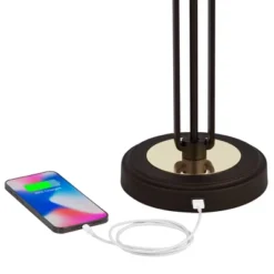 Franklin Iron Works Javier Industrial Table Lamp 24 1/2" High Bronze With USB Charging Port White Drum Shade For Bedroom Living Room Bedside Home Desk 12 Franklin Iron Works Javier Industrial Table Lamp 24 1/2" High Bronze With USB Charging Port White Drum Shade For Bedroom Living Room Bedside Home Desk -Home Decoration GUEST a4b0b111 7242 4470 816e 091b7479f8b1