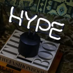 Amped Co 9.6" X 8.3" HYPE Real Neon Light Novelty Desk Lamp, White 10 Amped Co 9.6" X 8.3" HYPE Real Neon Light Novelty Desk Lamp, White -Home Decoration GUEST a50781a0 2402 445e 959c 42f6bf150a5d