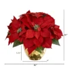 Nearly Natural 11-in Poinsettia Artificial Arrangement In Golden Vase 2 Nearly Natural 11-in Poinsettia Artificial Arrangement In Golden Vase -Home Decoration GUEST a5bc6091 e9d0 406e 8fa7 add6205bbfa4
