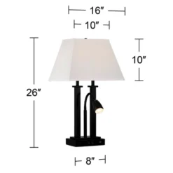 Possini Euro Design Deacon Modern Desk Table Lamp 26" High Black With USB And AC Power Outlet In Base LED Reading Light Oatmeal Shade For Office Desk 17 Possini Euro Design Deacon Modern Desk Table Lamp 26" High Black With USB And AC Power Outlet In Base LED Reading Light Oatmeal Shade For Office Desk -Home Decoration GUEST a6d1edee 17a8 43de 955b 07fabb9825c0