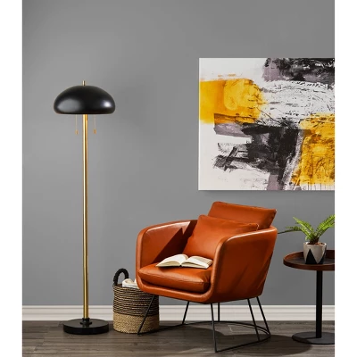 Cap Floor Lamp Black - Adesso 3 Cap Floor Lamp Black - Adesso