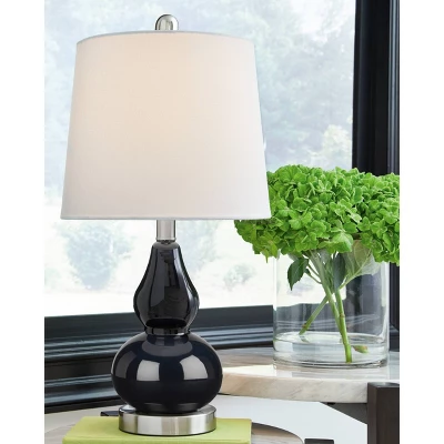 Makana Glass Table Lamp Navy - Signature Design By Ashley 3 Makana Glass Table Lamp Navy - Signature Design By Ashley