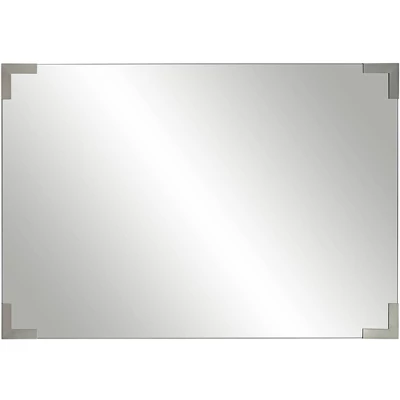 Noble Park Slynia Rectangular Vanity Decorative Wall Mirror Modern Silver Metal Corner 27" Wide For Bathroom Bedroom Living Room Home Office Entryway 6 Noble Park Slynia Rectangular Vanity Decorative Wall Mirror Modern Silver Metal Corner 27" Wide For Bathroom Bedroom Living Room Home Office Entryway - Image 4