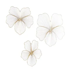 Metal Floral Wall Decor Set Of 3 Gold - CosmoLiving By Cosmopolitan -Home Decoration GUEST a911a760 a906 4f16 88f7 78e6e8909983