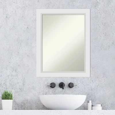 Amanti Art Blanco White Non-Beveled Wood Bathroom Wall Mirror 6 Amanti Art Blanco White Non-Beveled Wood Bathroom Wall Mirror - Image 4
