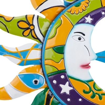 Metal Sun And Moon Indoor Outdoor Wall Decor With Abstract Patterns - Olivia & May 4 Metal Sun And Moon Indoor Outdoor Wall Decor With Abstract Patterns - Olivia & May - Image 2