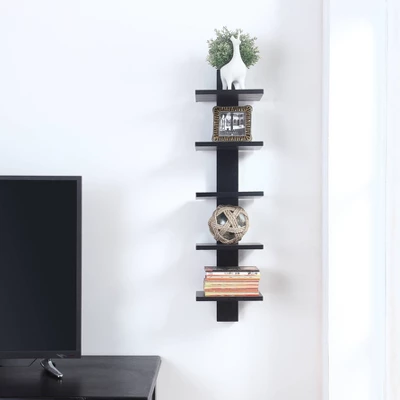 Spine Wall Book Shelves Stylish And Functional Black - Proman Products 3 Spine Wall Book Shelves Stylish And Functional Black - Proman Products
