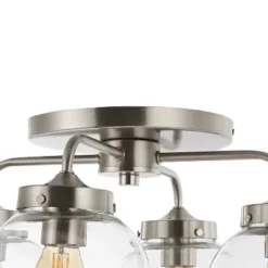 18" 4-Light Piper Farmhouse Rustic Iron/Glass LED Semi Flush Mount Nickel/Clear - JONATHAN Y 17 18" 4-Light Piper Farmhouse Rustic Iron/Glass LED Semi Flush Mount Nickel/Clear - JONATHAN Y -Home Decoration GUEST ac465f2f 7575 48f0 be7d 92b449b5e8a7