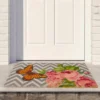 Northlight Coir Rose With A Butterfly Chevron Spring Door Mat 18" X 30" -Home Decoration GUEST ac77335c 6742 4acc 8c36 6d6c90f963c5