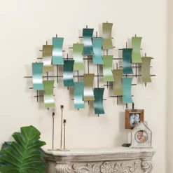 LuxenHome Multi-Color Metal Abstract Geometric Wall Decor -Home Decoration GUEST ad8147c4 b663 4b98 ae8d 69af88df3aff