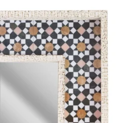 13" X 19" Geometric Tiled Print Distressed Raised Lip Double Framed Accent Mirror White - Head West 8 13" X 19" Geometric Tiled Print Distressed Raised Lip Double Framed Accent Mirror White - Head West -Home Decoration GUEST addabaa3 1ca1 4b36 ba25 b4cc7f3eeda8