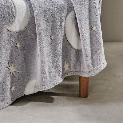 Star Moon Micro Plush All Season Throw Blanket 50" X 60" Gray By Plazatex 2 Star Moon Micro Plush All Season Throw Blanket 50" X 60" Gray By Plazatex