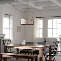 18" Metal Dixsie Caged Farmhouse Chandelier Woodgrain - River Of Goods -Home Decoration GUEST aeea7213 457a 4ffe be11 05b29187b0b1