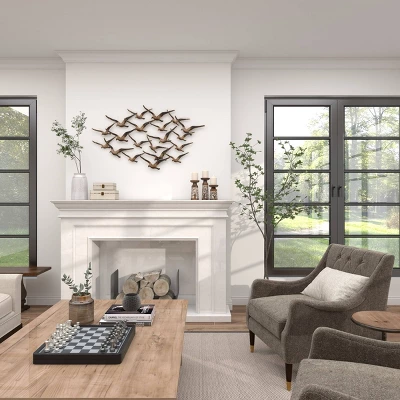 Metal Bird Flying Flock Of Wall Decor Gold - Olivia & May 9 Metal Bird Flying Flock Of Wall Decor Gold - Olivia & May - Image 7