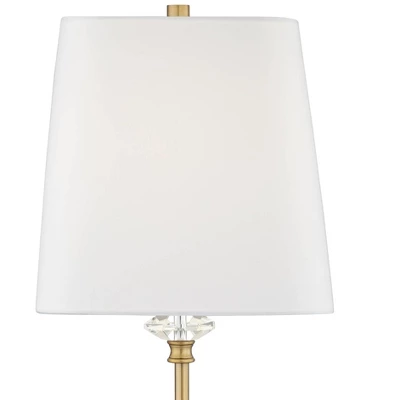 Regency Hill Julia Traditional Buffet Table Lamp 29 1/2" Tall Gold Crystal White Fabric Tapered Square Shade For Living Room Dining House Entryway 5 Regency Hill Julia Traditional Buffet Table Lamp 29 1/2" Tall Gold Crystal White Fabric Tapered Square Shade For Living Room Dining House Entryway - Image 3