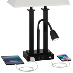 Possini Euro Design Deacon Modern Desk Table Lamp 26" High Black With USB And AC Power Outlet In Base LED Reading Light Oatmeal Shade For Office Desk 12 Possini Euro Design Deacon Modern Desk Table Lamp 26" High Black With USB And AC Power Outlet In Base LED Reading Light Oatmeal Shade For Office Desk -Home Decoration GUEST b0dac3ac aa8a 4c76 91bd f427c093c524