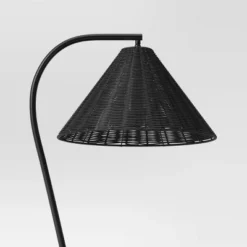 Arc Neck Floor Lamp With Natural Shade Black (Includes LED Light Bulb) - Threshold™ -Home Decoration GUEST b3359c3b 1bca 48a3 a12e 66ee18b8cf18
