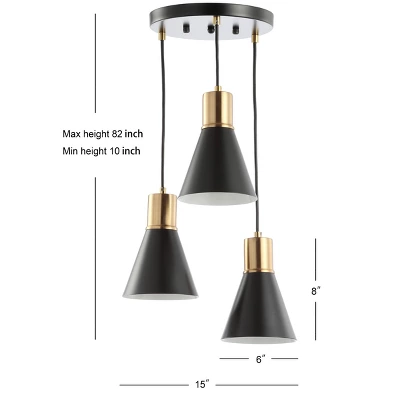 15" Metal Apollo Pendant (Includes Energy Efficient Light Bulb) Black - JONATHAN Y 5 15" Metal Apollo Pendant (Includes Energy Efficient Light Bulb) Black - JONATHAN Y - Image 3