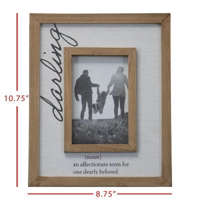 Antique White Canvas 4x6 Inch "Darling" Wood Decorative Picture Frame - Foreside Home & Garden 7 Antique White Canvas 4x6 Inch "Darling" Wood Decorative Picture Frame - Foreside Home & Garden - Image 5