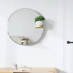 24" Perch Decorative Wall Mirror Brass - Umbra