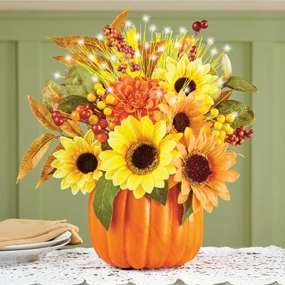 Collections Etc Color-Changing Fiber Optic Pumpkin Centerpiece 12 X 9 X 14 3 Collections Etc Color-Changing Fiber Optic Pumpkin Centerpiece 12 X 9 X 14